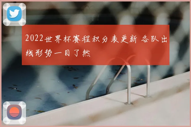 2022世界杯赛程积分表更新 各队出线形势一目了然